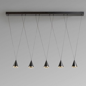 Lustra liniara cu 5 pendule suspendate LED Conic - Img 3