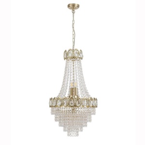 Lustra metal alama satinata, cristal transparent Louis Phillipe 628495 universul-luminii.ro