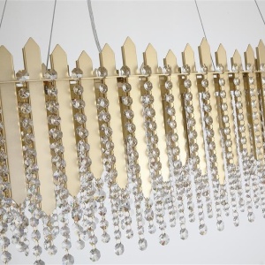 Lustra metal auriu, cristale din sticla Spear 8Lt 627115 universul-luminii.ro