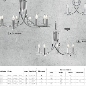 Lustra moderna casa scarii design cromat Ascona 12L 41612-12CC SRT - Img 3