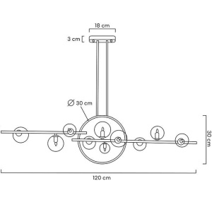 Lustra moderna cu 10 de surse de lumina si LED LINEA TWIN 120 222365 universul-luminii.ro