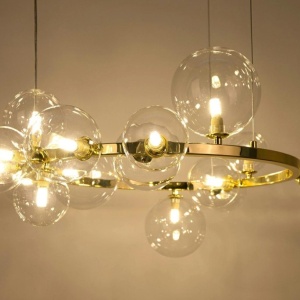 Lustra moderna cu 15 de surse de lumina LINEA R85 auriu 597895 universul-luminii.ro