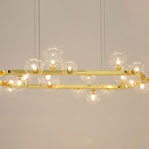 Lustra moderna cu 20 de surse de lumina LINEA Oval 120 auriu 597985 universul-luminii.ro