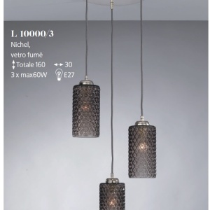 Lustra moderna cu 3 pendule design italian 10000 fumuriu 105275 universul-luminii.ro