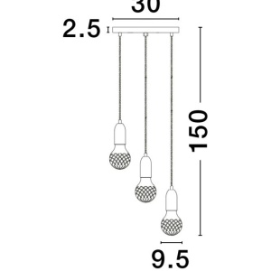 Lustra moderna cu 3 pendule design minimalist VEDA 204255 universul-luminii.ro