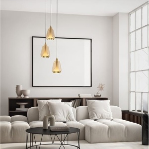 Lustra moderna cu 3 pendule LED, Metal, Sticla, Champaign, ALISH 245145 universul-luminii.ro