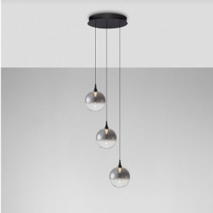 Lustra moderna cu 3 pendule LED, Metal, Sticla, Fumuriu, ORENDA 168535 universul-luminii.ro