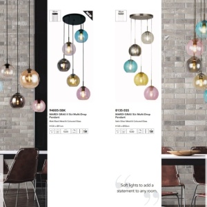 Lustra moderna cu 5 pendule colorate Mardi Gras II 222025 universul-luminii.ro