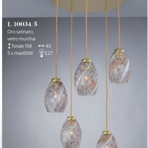 Lustra moderna cu 5 pendule design italian 10034 multicolor 107395 universul-luminii.ro