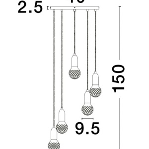 Lustra moderna cu 5 pendule design minimalist VEDA 204265 universul-luminii.ro