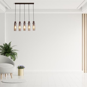 Lustra moderna cu 5 pendule Sweden II moca, chihlimbar 142325 universul-luminii.ro