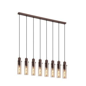 Lustra moderna cu 8 pendule Sweden II moca, chihlimbar