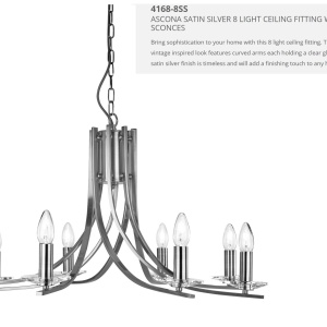 Lustra moderna design argintiu Ascona 8L 4168-8SS SRT 184995 universul-luminii.ro