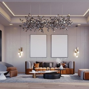 Lustra moderna design deosebit Monede 2 crom 140825 universul-luminii.ro