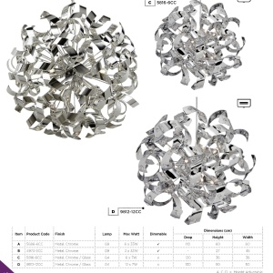 Lustra moderna design elegant 60cm Curls 5686-6CC SRT - Img 6