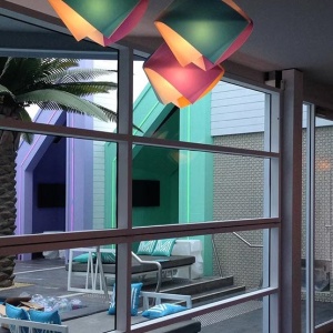 Lustra moderna design geometric realizata manual Gemmy multicolor - Img 2