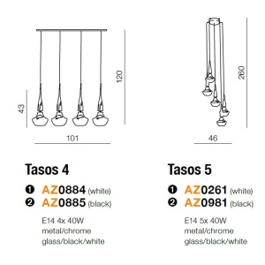 Lustra moderna Tasos 4 white 64275 universul-luminii.ro