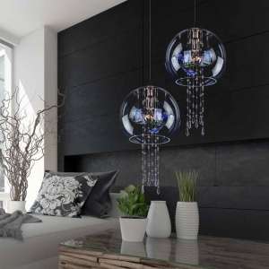 Lustra moderna Vision decorata cu fluturi si Cristal Bohemia Exclusive PAPILLON 03 – CH 193275 universul-luminii.ro