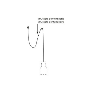 Lustra/Pendul decorativ cu cablu si stecher KOMBO 120 gri - Img 5
