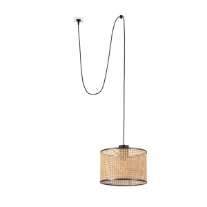 Lustra/Pendul decorativ cu cablu si stecher MAMBO 320 negru/ratan
