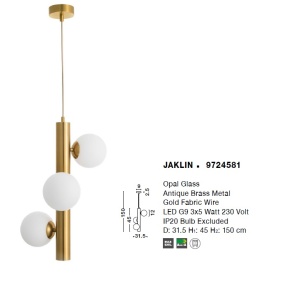 Lustra / Pendul design modern Jaklin 3L alama antique NVL-9724581 76705 universul-luminii.ro