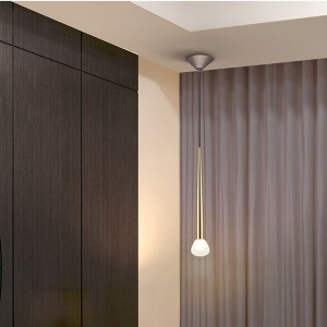 Lustra/ Pendul design modern Komet auriu/ cafeniu