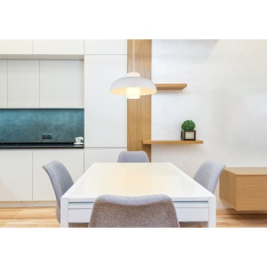 Lustra/ Pendul design modern LOWE alb - Img 2