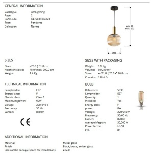 Lustra/ Pendul design modern Norma 20cm 206585 universul-luminii.ro