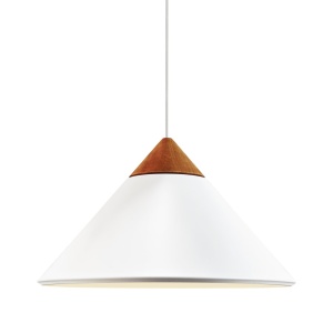 Lustra, Pendul Design Nordic Minimalist, Lemn, Metal, Kinto alb - Img 7