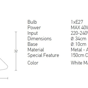 Lustra, Pendul design nordic White - Img 3