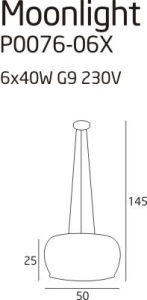 Lustra, Pendul diam.50cm, Moonlight P0076-06X MX 66445 universul-luminii.ro