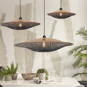 Lustra/Pendul eco din bambus Kalimantan 60cm nat/bl 213295 universul-luminii.ro