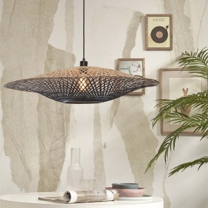 Lustra/Pendul eco din bambus Kalimantan 87cm nat/bl 178275 universul-luminii.ro