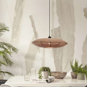 Lustra/Pendul eco din ratan Tanami disc L, nat 213635 universul-luminii.ro