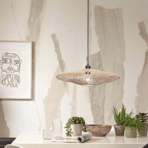 Lustra/Pendul eco din ratan Zanzibar flat 55cm L, white 121445 universul-luminii.ro