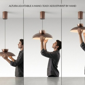 Lustra/ Pendul LED design modern Ion bronz 48cm - Img 8