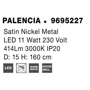 Lustra / Pendul LED modern design minimalist PALENCIA nickel 203955 universul-luminii.ro