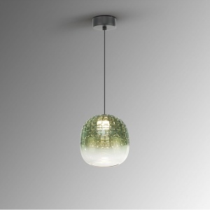 Lustra, Pendul LED modern sticla verde Mares 17cm