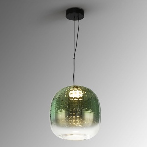 Lustra, Pendul LED modern sticla verde Mares 29cm - Img 3