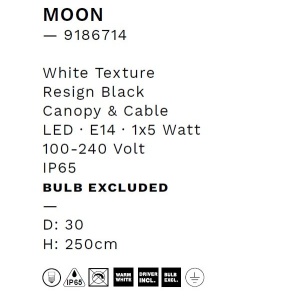 Lustra/Pendul modern iluminat exterior decorativ IP65 MOON D-30cm 238375 universul-luminii.ro