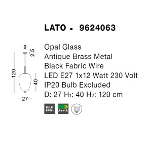Lustra, Pendul modern Lato 27cm 75335 universul-luminii.ro