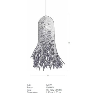 Lustra/Pendul ratan natural boho style Selby - Img 3