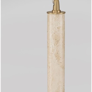 Lustra, Pendul tubular din travertin Muse metal auriu - Img 5