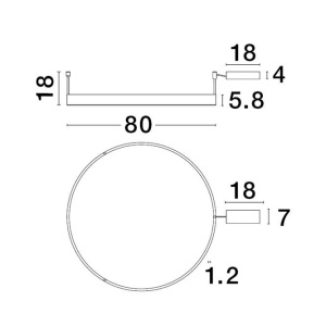 Lustra/Plafoniera LED dimabila design circular MOTIF Black 80cm 214025 universul-luminii.ro