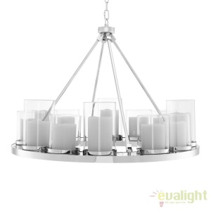 Lustra realizata manual, finisaj otel inoxidabil, telecomanda, Summit 90cm 111305 HZ 63625 universul-luminii.ro