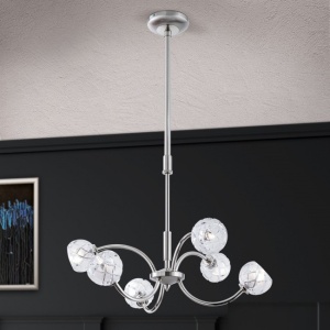 Lustra reglabila design modern de lux Maderno 6L crom 95525 universul-luminii.ro