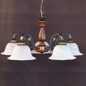 Lustra rustica suspendata cu 5 brate design italian 9940