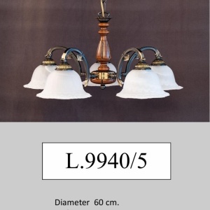 Lustra rustica suspendata cu 5 brate design italian 9940 - Img 2
