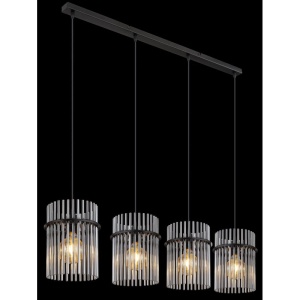 Lustra suspendata 4L design modern GORLEY negru, fumuriu 134685 universul-luminii.ro