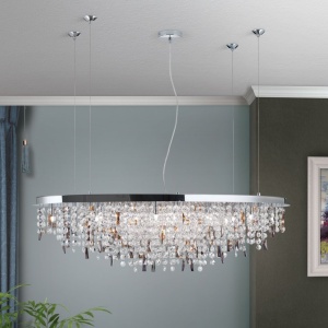 Lustra suspendata cristal K9 design elegant de lux CRYSTALRIVER crom 156545 universul-luminii.ro